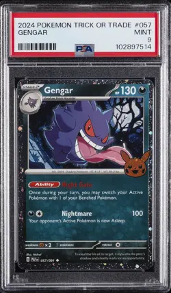 2024 POKEMON TRICK OR TRADE #057 GENGAR PSA 9 - Image 1