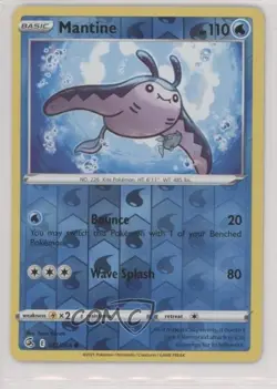 Mantine Reverse Foil Pokemon Sword & Shield Fusion Strike #061 - Image 1