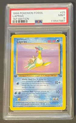 1999 Pokemon Lapras 1st Edition Fossil PSA 9 #25 Rare - Image 1
