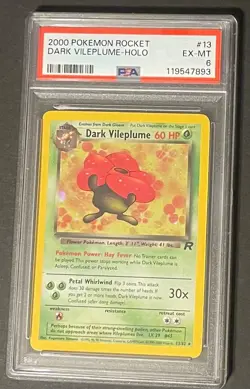 2000 Pokemon Team Rocket PSA 6 Dark Vileplume Holo #13 Rare Unlimited - Image 1