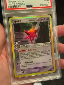 2005 Pokemon EX Delta Species Espeon Holo #4 PSA 9 Mint - Image 3