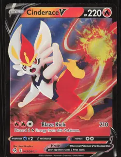 Pokemon TCG SWSH08: Fusion Strike #043/264 Cinderace V (43) NM - Image 1