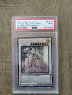 PSA MINT 9 2021 Yugioh Ghost Rare 1st Ed Crystal Wing Synchro Dragon GFTP-EN130 - Image 1