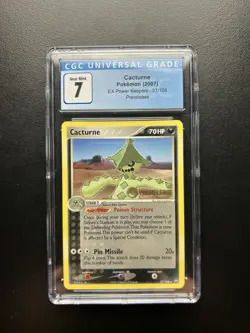 CGC NM 7 Cacturne 27/108 EX Power Keepers Prerelease Stamped Pokemon Card 2007 - Image 1
