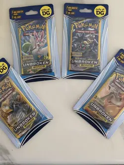Pokemon TCG: Unbroken Bonds/Cosmic 3 Card Mini Booster Set New Factory Sealed - Image 1