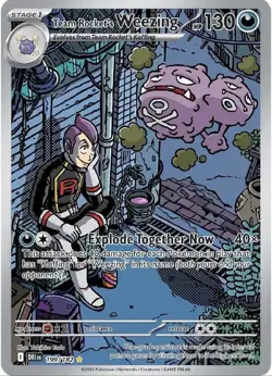 Pokemon Weezing Art Rare Team Rockets Sv10: Destined Rivals Holo Card 199/182 IR - Image 1