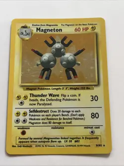 Pokemon Magneton 1999 9/102 Rare Holo Pokemon Card Base Set - Near Mint - Image 1
