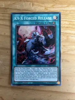 K9-X Forced Release JUSH-EN039 Super Rare 1st Edition YuGiOh TCG Card - Image 1