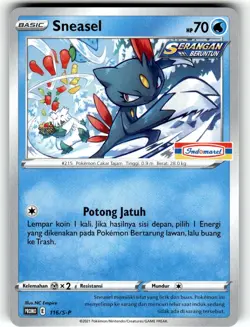 Pokemon 2021 Indonesia Sneasel Promo Card 119/S-P Stamped Indomaret - Image 1