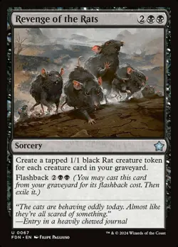 Revenge of the Rats Light Play, English Magic the Gathering MTG Foundations - Image 1