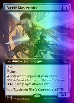 MTG Magic the Gathering Faerie Mastermind (352/548) March of the Machine NM FOIL - Image 1