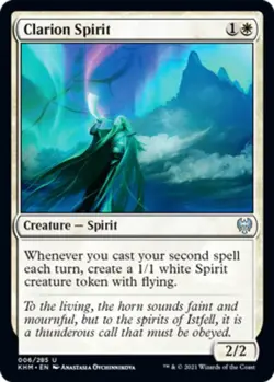 MTG Clarion Spirit - Foil, Kaldheim, Lightly Played, English - Image 1
