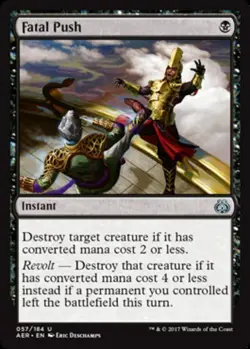 MTG Fatal Push - Foil, Aether Revolt, Lightly Played, English - Image 1