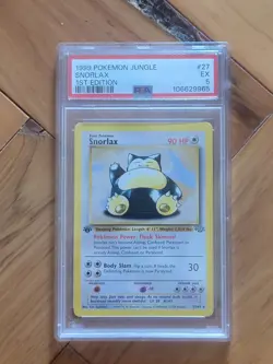 PSA 5 Snorlax 1st Edition 27/64 1999 Pokemon Jungle Non Holo - Image 1