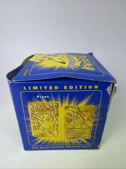 23K Gold Plated PIKACHU Trading Card 1999 Burger King Pokemon Ball SEALED - Image 3