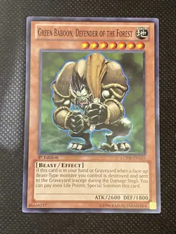 YuGiOh! - Green Baboon, Defender of the Forest LCYW-EN165 Common 1st Edition NM - Image 1