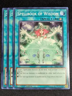 Yugioh - 3x Spellbook Of Wisdom SR08-EN029 1st Edition Common NM - Image 1