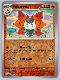 Pokemon TCG Volcarona S&V Obsidian Flames 041/197 Reverse Holo Uncommon Card NM - Image 1