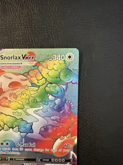 Pokemon TCG Snorlax VMAX Holo Secret Rare Card Sword & Shield Base Set 206/202 - Image 3