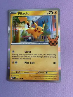 Pokemon TCG 2023 Pikachu Holo Card 062/193 Trick or Trade - Image 1