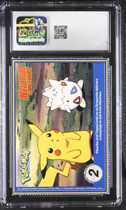 1999 Pokemon Raichu Burger King Card #26 Mewtwo Strikes Back CGC 8 Graded - Image 2