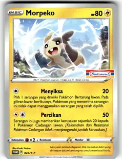 Pokemon 2020 Indonesia Morpeko Promo Card 022/S-P Stamped Indomaret - Image 1