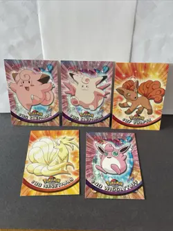 1999 Topps TV Animation Pokemon 5 Card Lot #35, #36, #37, #38, #40 - Image 1