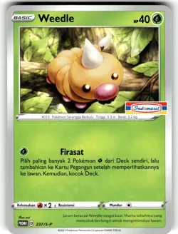 Pokemon 2021 Indonesia Weedle Promo Card 237/S-P Stamped Indomaret - Image 1