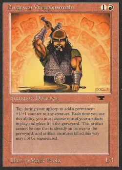MTG English Dwarven Weaponsmith NM Normal Antiquities - Image 1