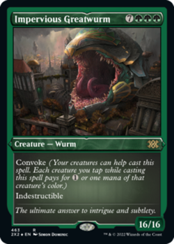 MTG Impervious Greatwurm - Foil Etched, Moderate Play, English Double Masters 20 - Image 1