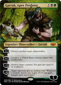 MTG Garruk, Apex Predator - Foil, Light Play, English Mythic Edition: War of the - Image 1