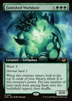 MTG Famished Worldsire - Extended Art, Light Play, English Edge of Eternities - Image 1