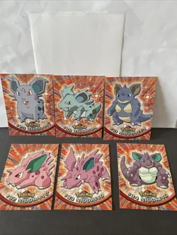 1999 Topps TV Animation Edition Pokemon 6 Card Lot #29, #30, #31, #32, #33, #34 - Image 1