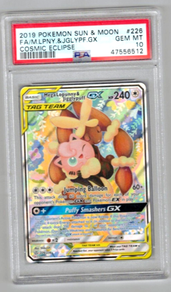 Pokemon Card PSA 10 Gem Mint Mega Lopunny & Jigglypuff GX 226/236 Cosmic Eclipse - Image 1