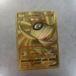 Celebi VMAX Gold Tone Foil Pokemon Card Fan Art Display Card HP310 - Image 1