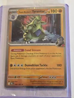 Team Rocket's Tyranitar Pokemon Center Exclusive 096/182 Stamped Promo Sealed LP - Image 1