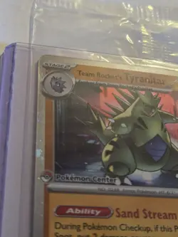 Team Rocket's Tyranitar Pokemon Center Exclusive 096/182 Stamped Promo Sealed LP - Image 3