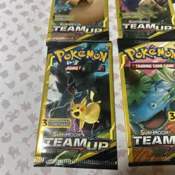 Sun and Moon Team Up 3 Card Mini Booster Packs Full Art Set - Image 2