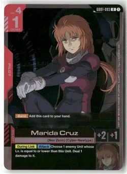 Marida Cruz Gundam Card Game New Type Rising Foil NM GD01-093 - Image 1