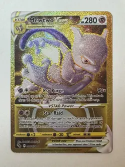 Pokemon Mewtwo VSTAR Holo Card TCG Secret Rare 086/078 Near Mint Condition - Image 1