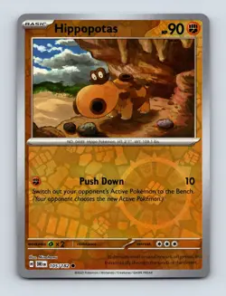 Hippopotas 105/182 SV10: Destined Rivals NM Reverse Holo Pokemon Card - Image 1