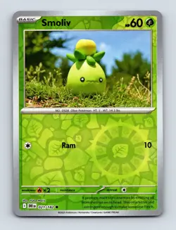 Smoliv 021/182 SV10: Destined Rivals NM Reverse Holo Pokemon Card - Image 1