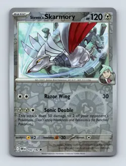 Steven's Skarmory 142/182 SV10: Destined Rivals NM Reverse Holo Pokemon Card - Image 1
