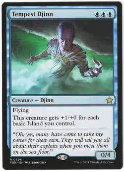 Magic the Gathering MTG - Foundations: Tempest Djinn Rare Card #598 - Image 1