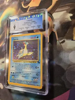 Lapras 10/62 Fossil Holo Pokemon Card CGC 9 Blue Label with Subgrades! - Image 3