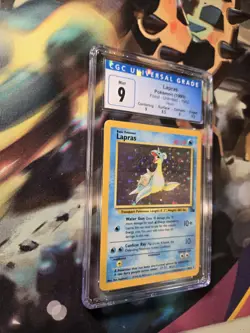 Lapras 10/62 Fossil Holo Pokemon Card CGC 9 Blue Label with Subgrades! - Image 4