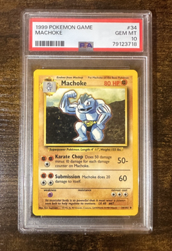 1999 POKEMON BASE SET #34 MACHOKE PSA 10 GEM MINT Pokemon Card - Image 1