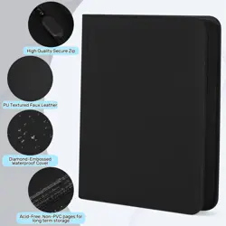 1000+ Pockets Trading Card Binder, 16 Pockets Zipper Binder Card Album, 32 Pa... - Image 4