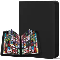 1000+ Pockets Trading Card Binder, 16 Pockets Zipper Binder Card Album, 32 Pa... - Image 1