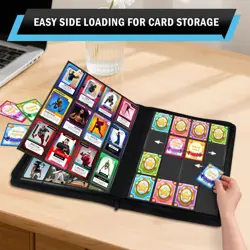 1000+ Pockets Trading Card Binder, 16 Pockets Zipper Binder Card Album, 32 Pa... - Image 3